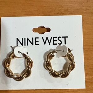 Nine West Gold-Tone Braided Hoop Earrings